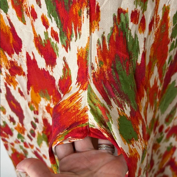 FATFACE Ines Orange Paradise Ikat Wide Leg Flowy Pants Size 8 - Picture 11 of 16